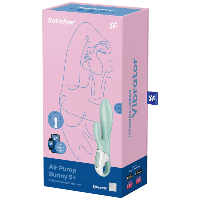 Satisfyer Air Pump Bunny 5+ vibratore rabbit verde gonfiabile