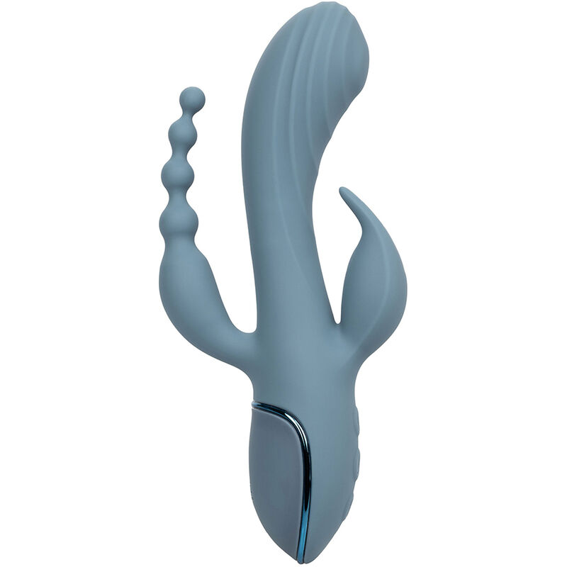 CalExotics Triple Ecstasy vibratore rabbit grigio pulsante
