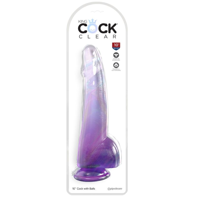 Pipedream King Cock Clear 19 cm dildo viola traslucido
