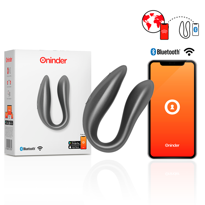 Oninder Double Pleasure vibratore di coppia nero con app