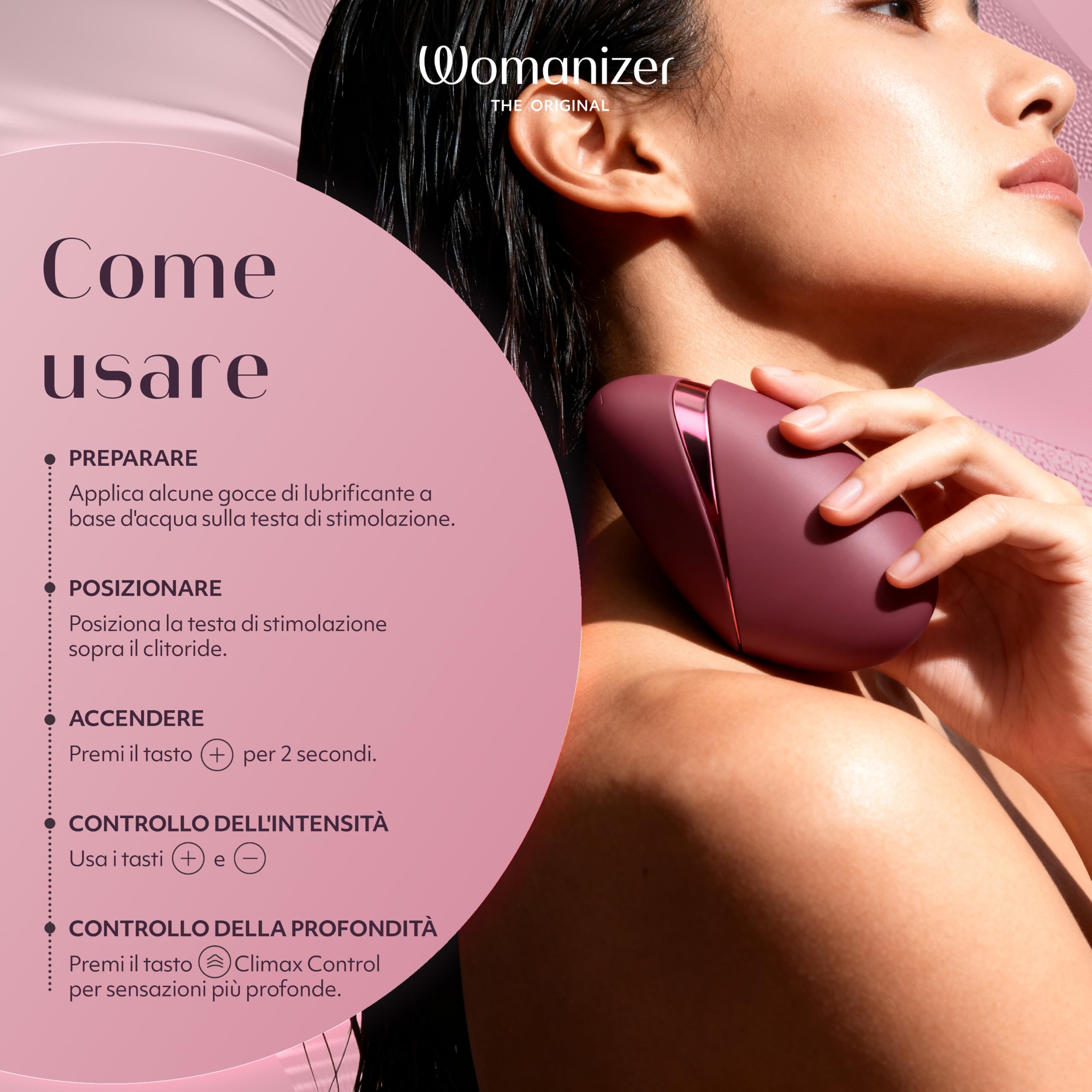 Womanizer Next Liberty stimolatore clitorideo bordeaux 3D