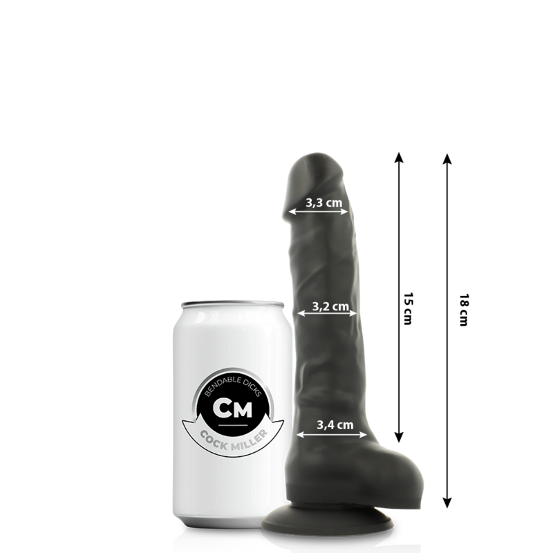 CockMiller Cocksil Nero 18 cm dildo realistico ventosa