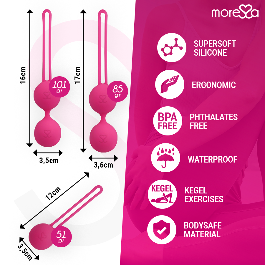 Moressa Osian Set palline vaginali rosa 3 pezzi