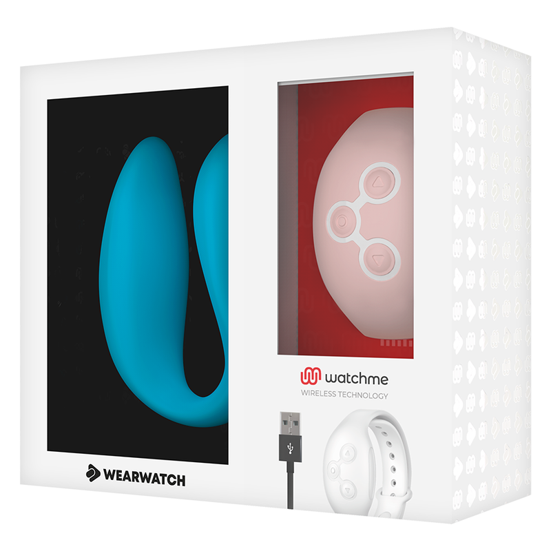 WEARWATCH Dual Vibratore coppia a U indigo rosa telecomando