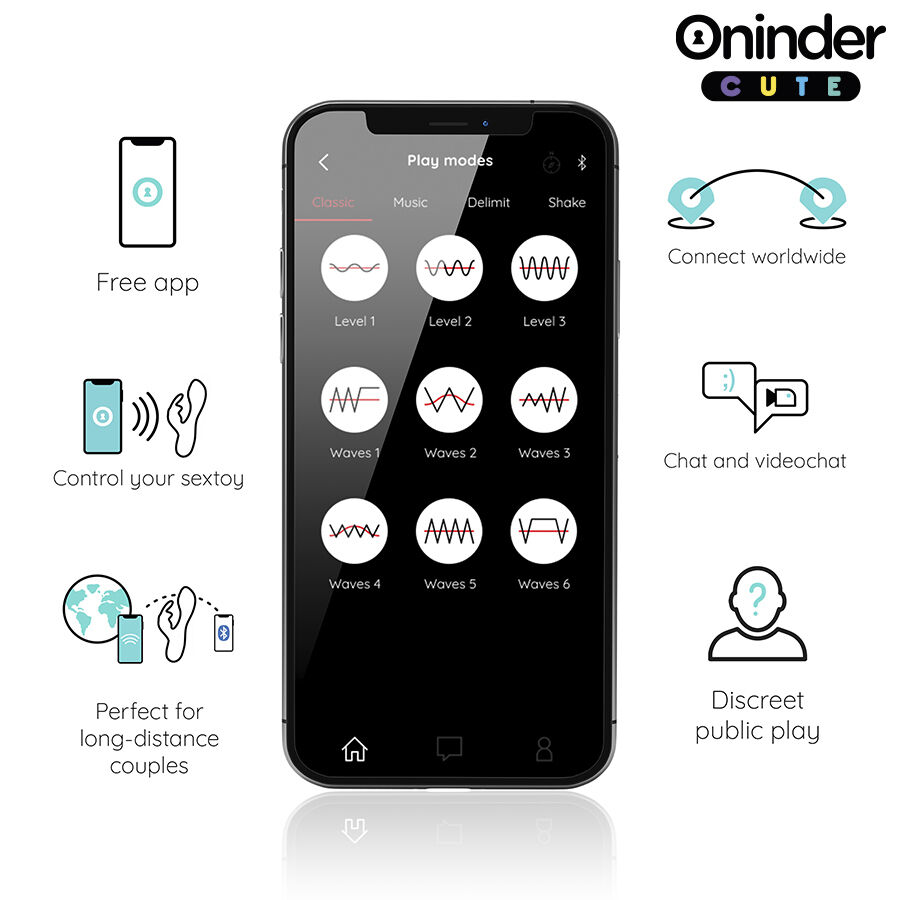 Oninder Cute Love Bunny Tapping vibratore rabbit con app