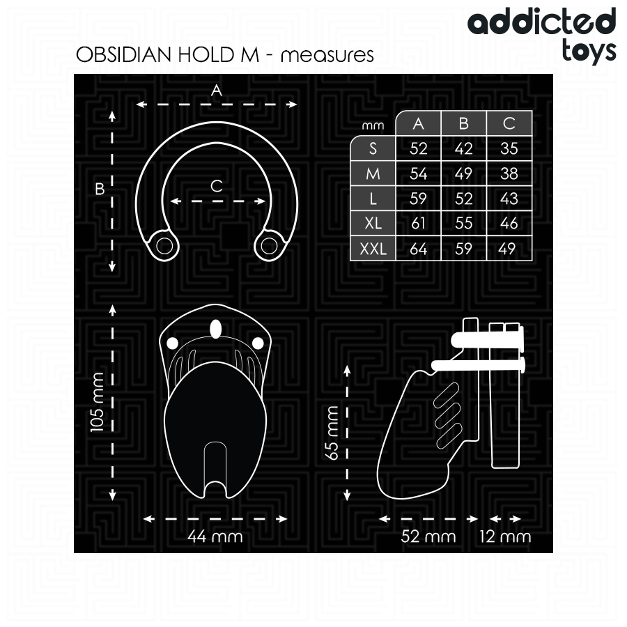 Addicted Toys Locked Obsidian Hold gabbia taglia M