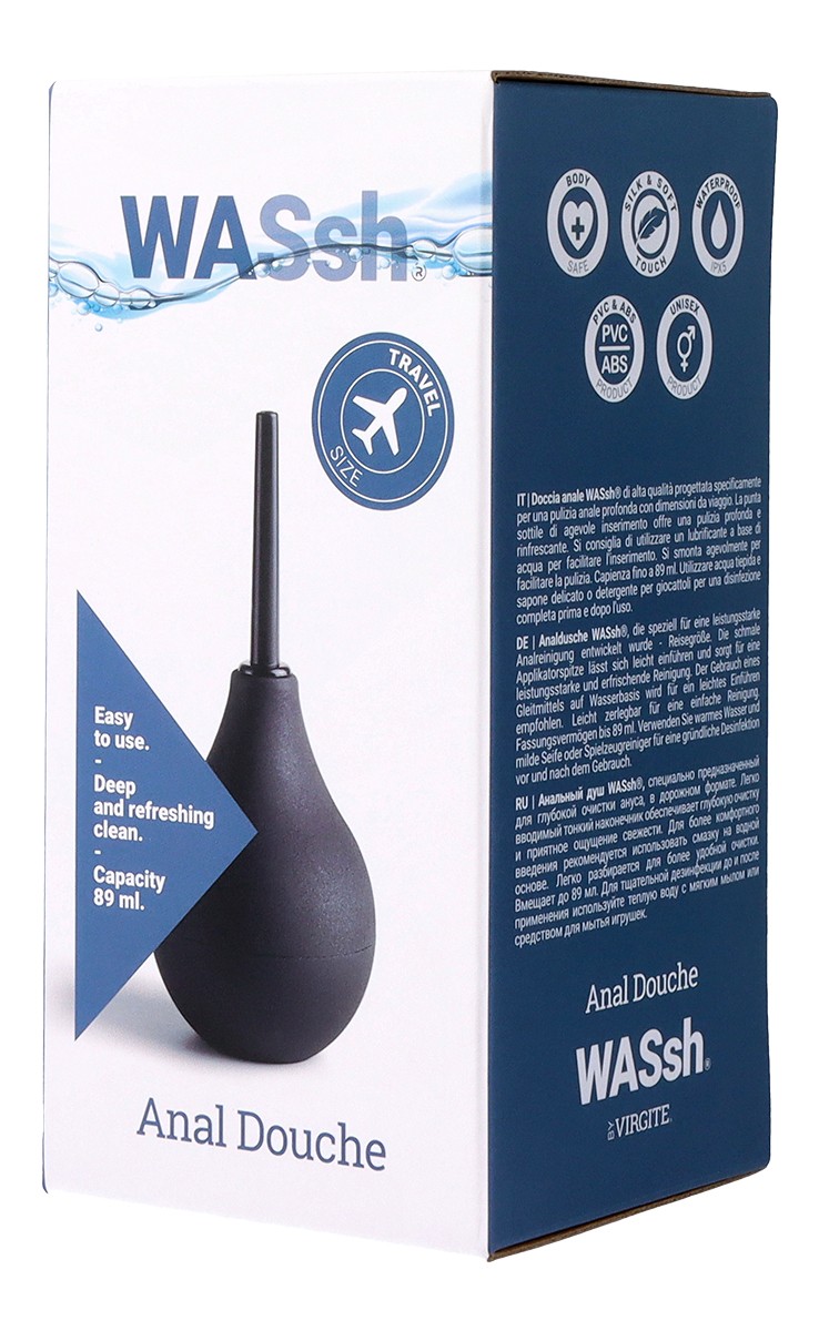 Wassh clistere anale nero 89 ml punta fine