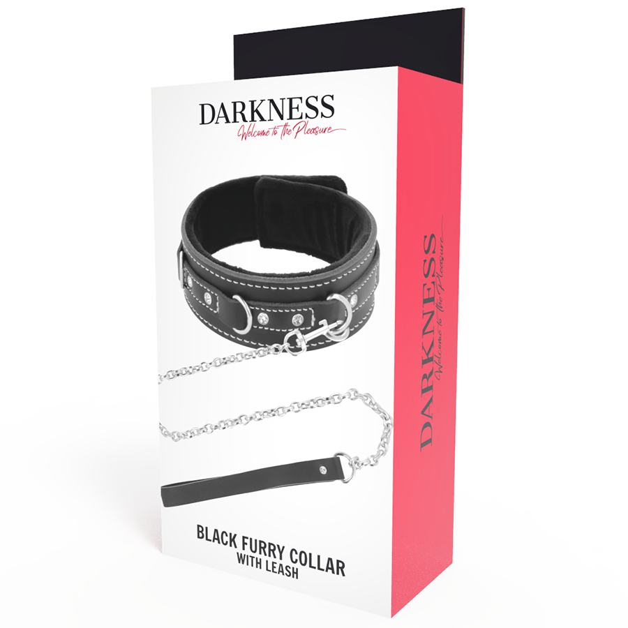 Darkness Collare posturale in pelle con guinzaglio a catena