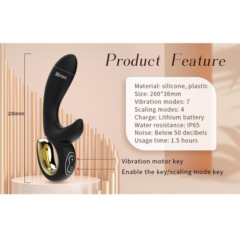 Nalone Lulu vibratore spingente nero doppia stimolazione