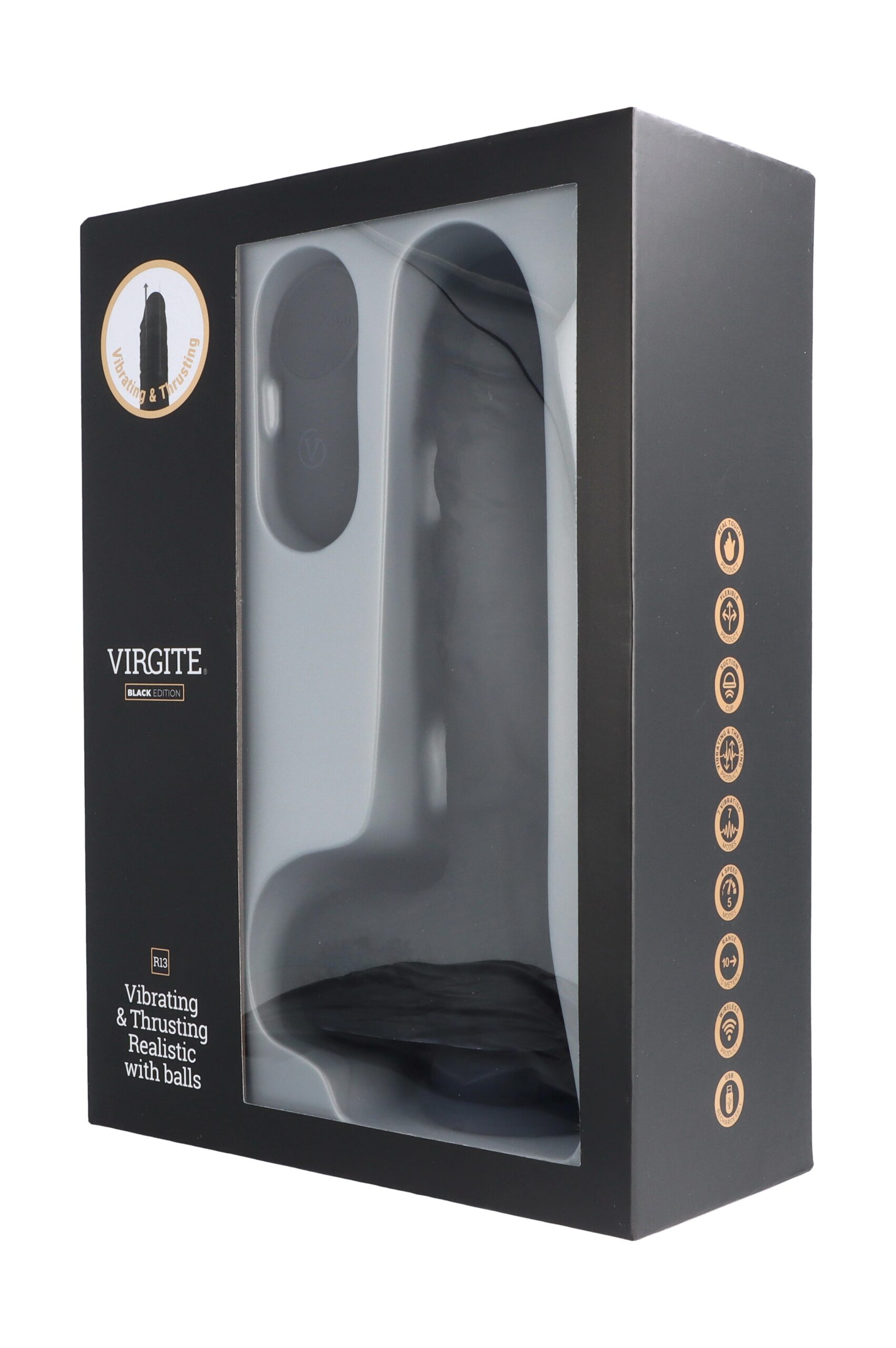 Virgite Love Hit R13 vibratore realistico 20 cm nero
