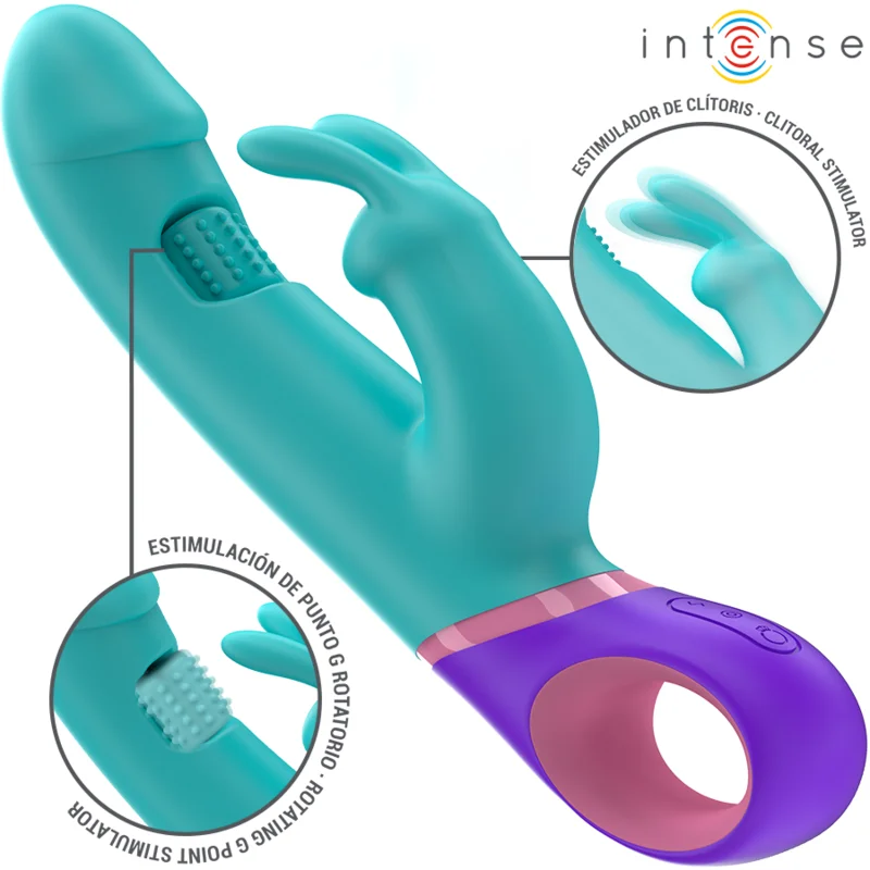 Intense Monica rabbit rotante blu punto G 14 modi