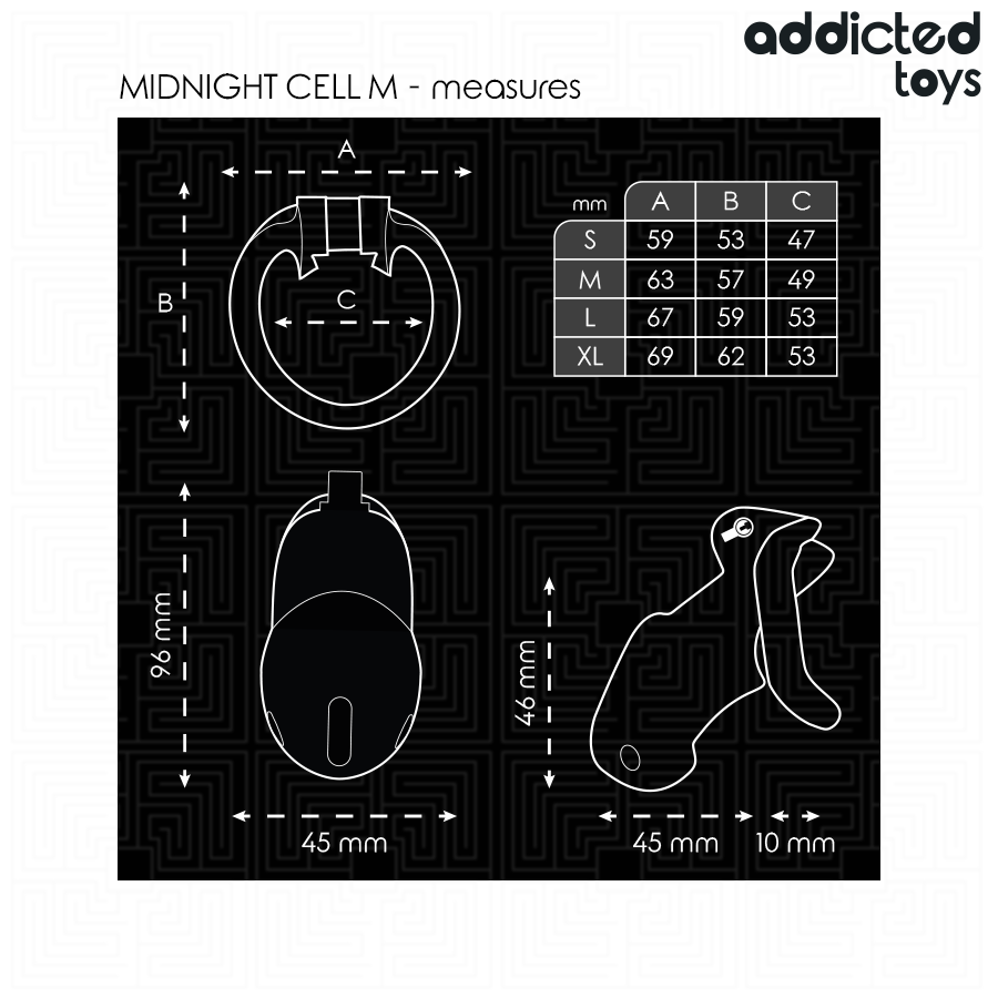 Addicted Toys Locked Midnight Cell gabbia M
