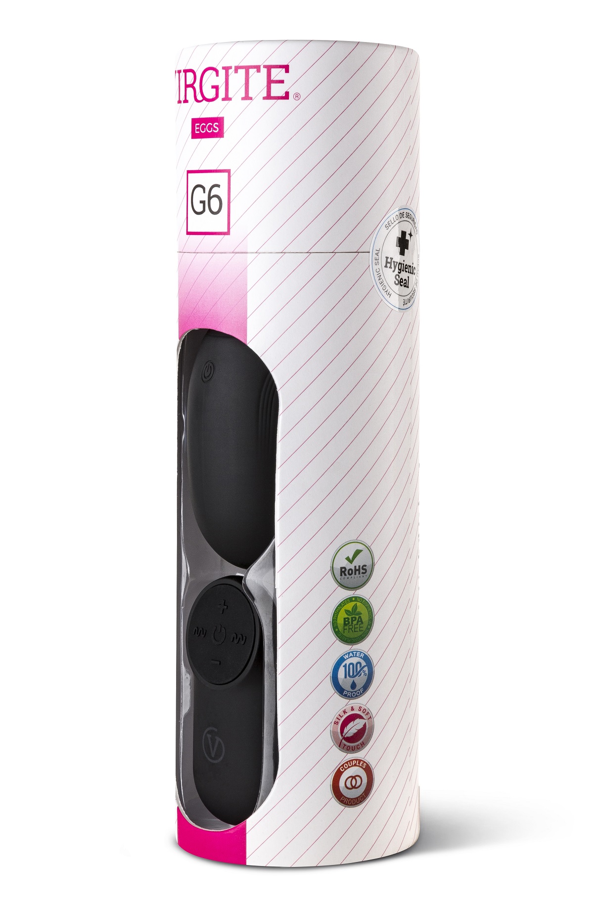 Virgite Love Hit G6 uovo vibrante nero in silicone ricaricabile