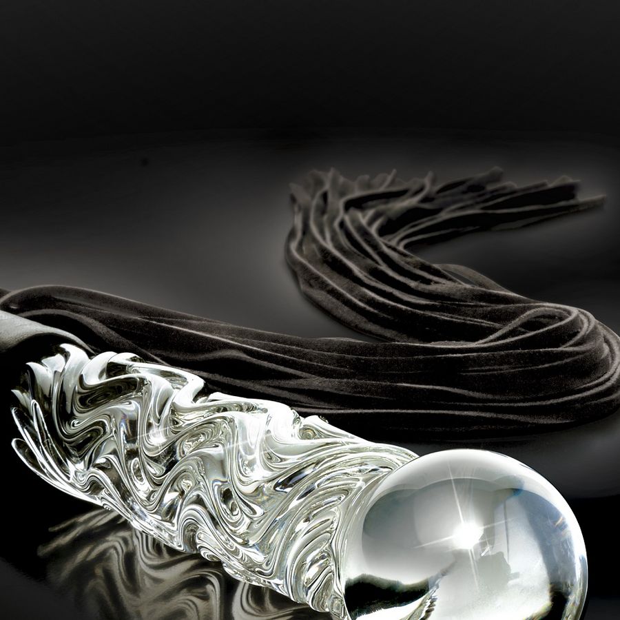 Icicles N. 38 plug anale vetro con coda 17 cm fatto a mano