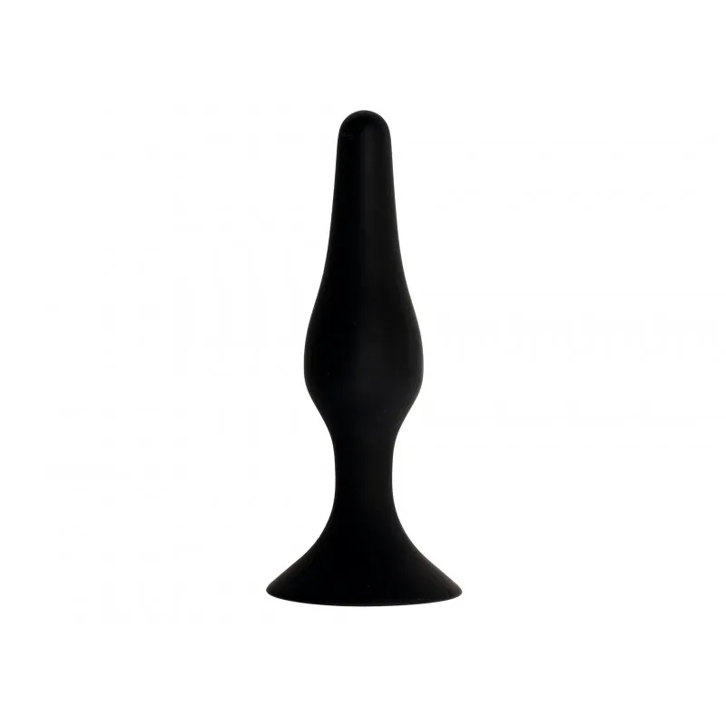 Love Hit E4 plug anale nero silicone ventosa