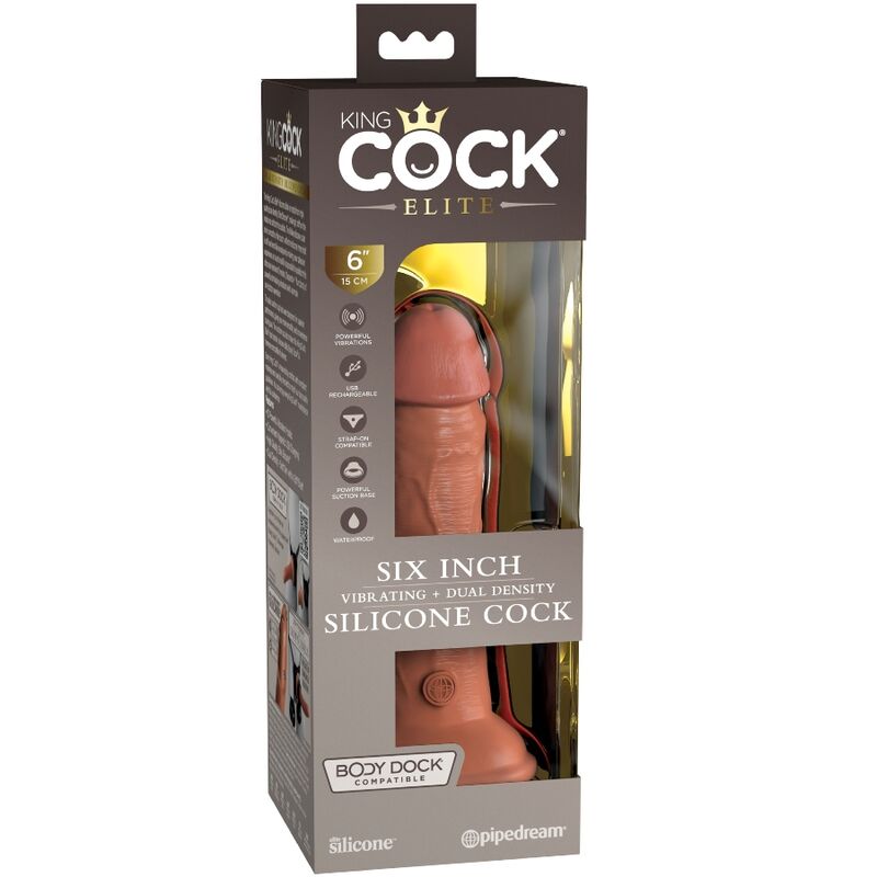 Pipedream King Cock Elite Vibrante 15,2 cm dildo caramel 10 modi