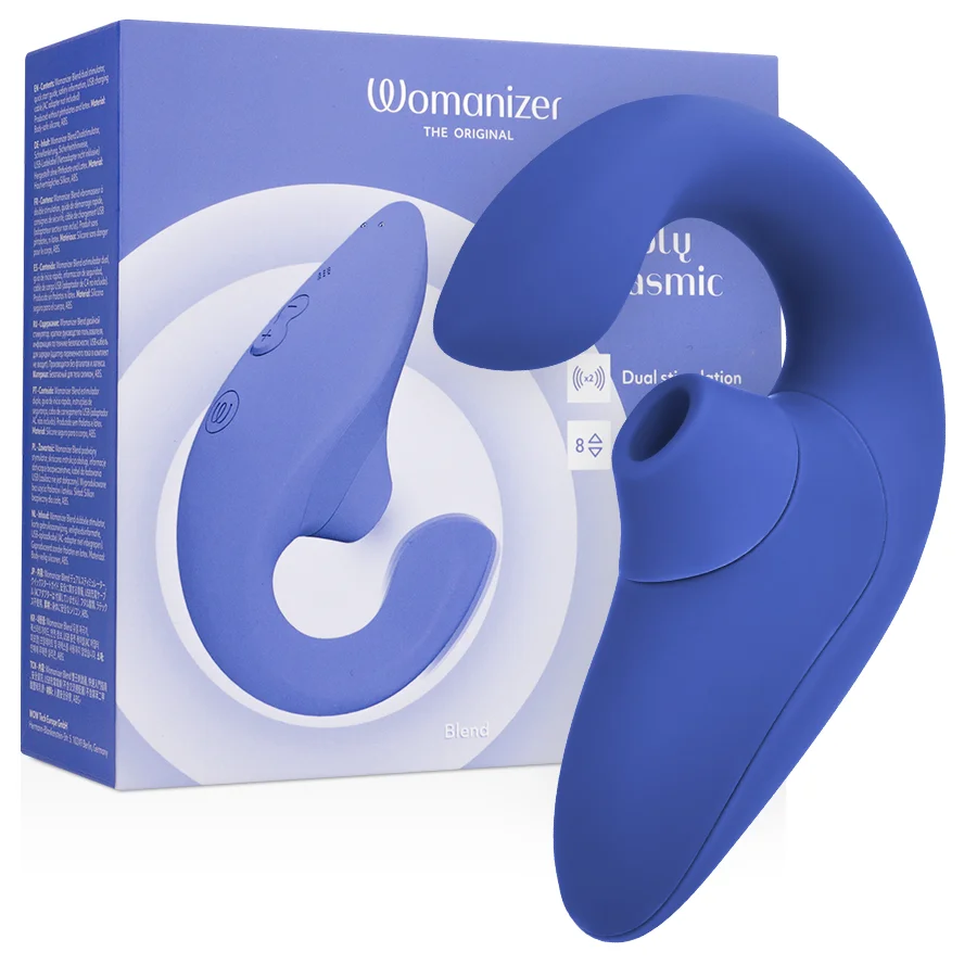 Womanizer Blend Vibrant Blue stimolatore rabbit 2 in 1