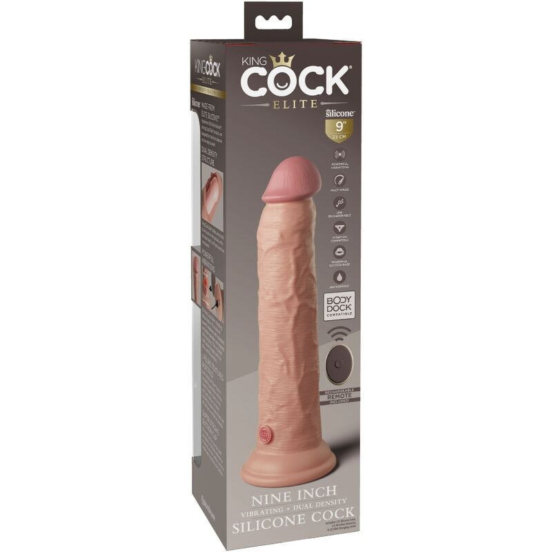 Pipedream King Cock Elite dildo vibrante 23 cm naturale