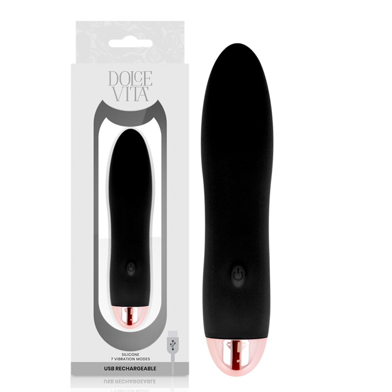 Dolce Vita Quattro Nero vibratore silenzioso nero 13 cm