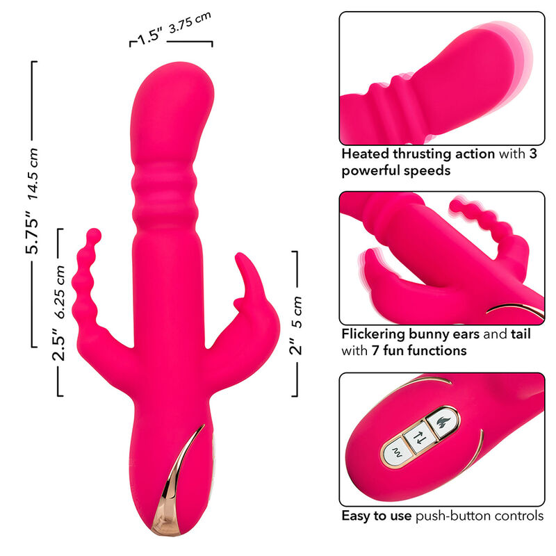 CalExotics Jack Fantasy Heated vibratore rabbit rosa