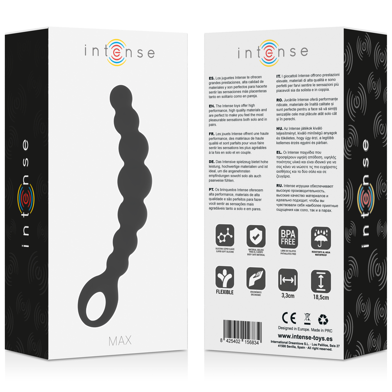 Intense Anal Max Catena Anale 8 Sfere Nere 18,5 cm