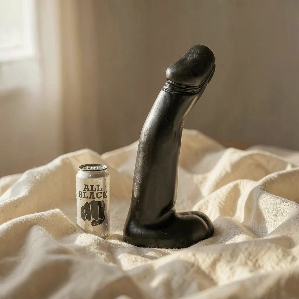 All Black dildo realistico nero 29 cm morbido