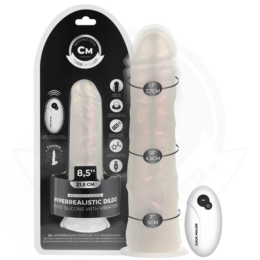 Cock Miller Silicon Lighting dildo vibrante bianco LED