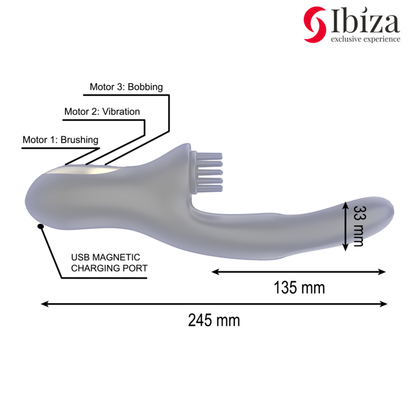 Ibiza Multicell Wave vibratore rabbit nero 3 motori