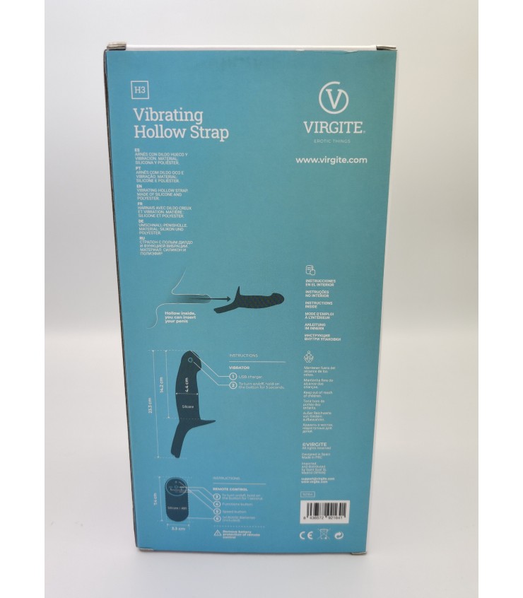 Love Hit by Virgite H3 strap-on cavo vibrante taglia S silicone