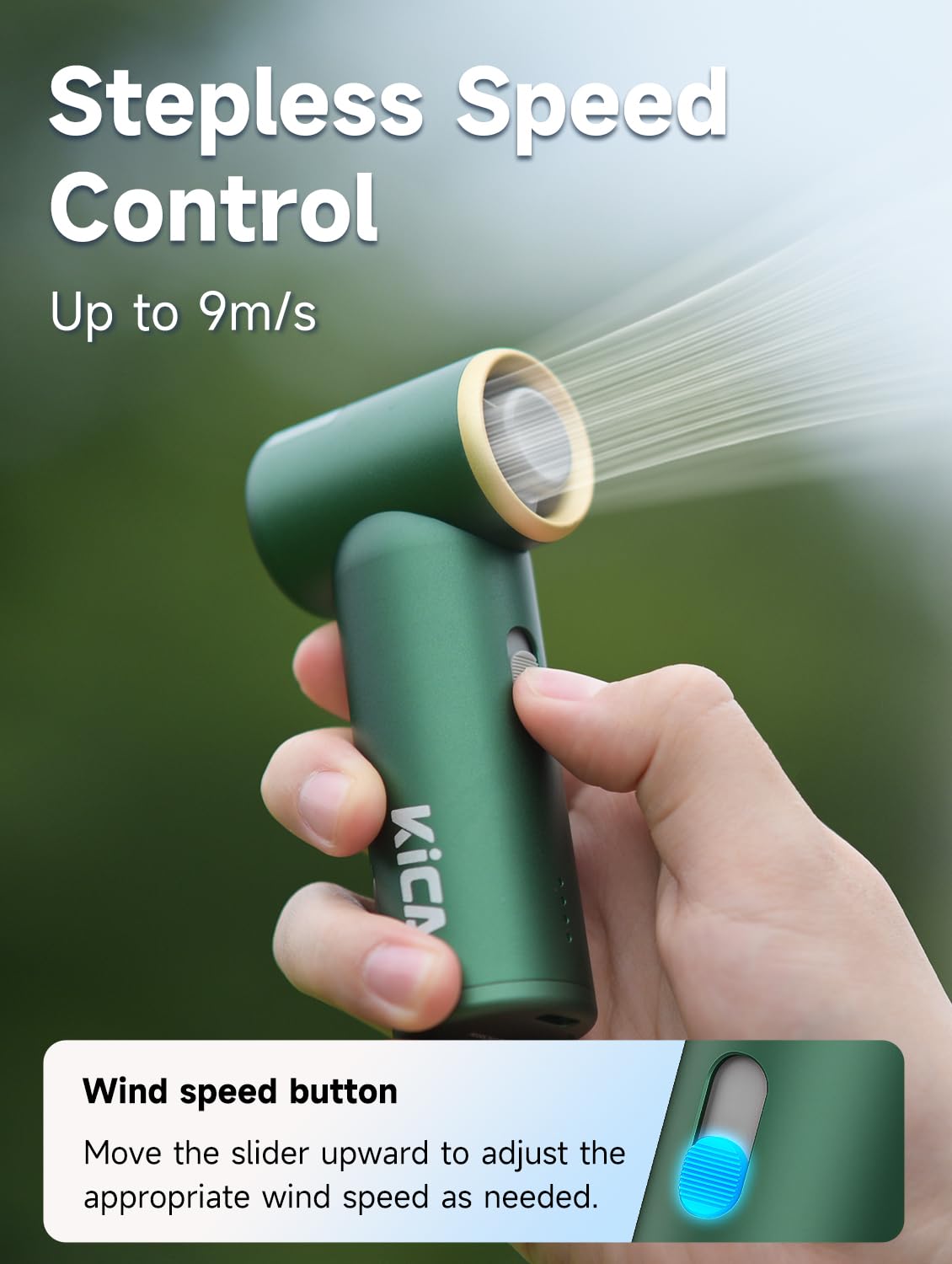 Kica ventilatore portatile USB metallo 15 ore turbo viaggio