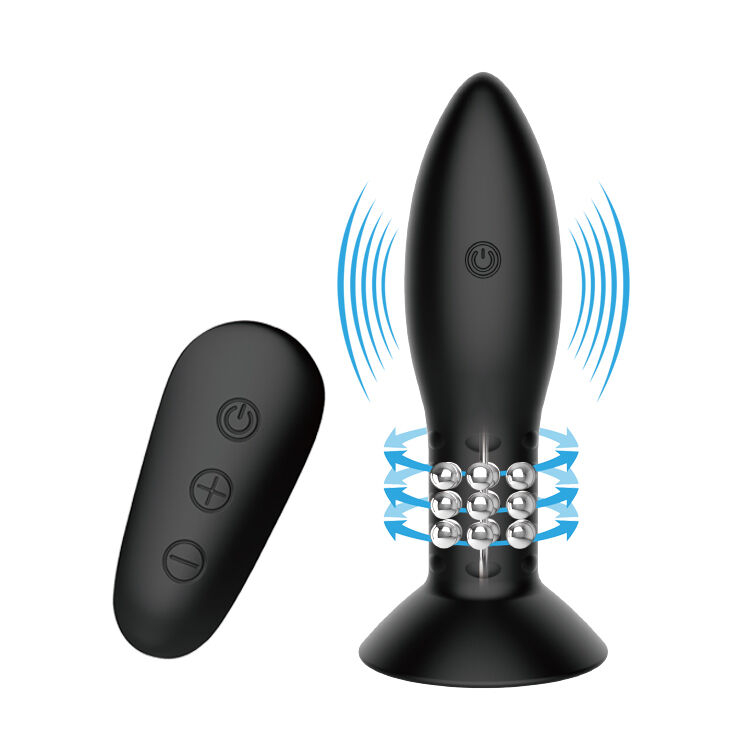 Mr. Play Spina Rotante plug anale vibrante nero telecomando