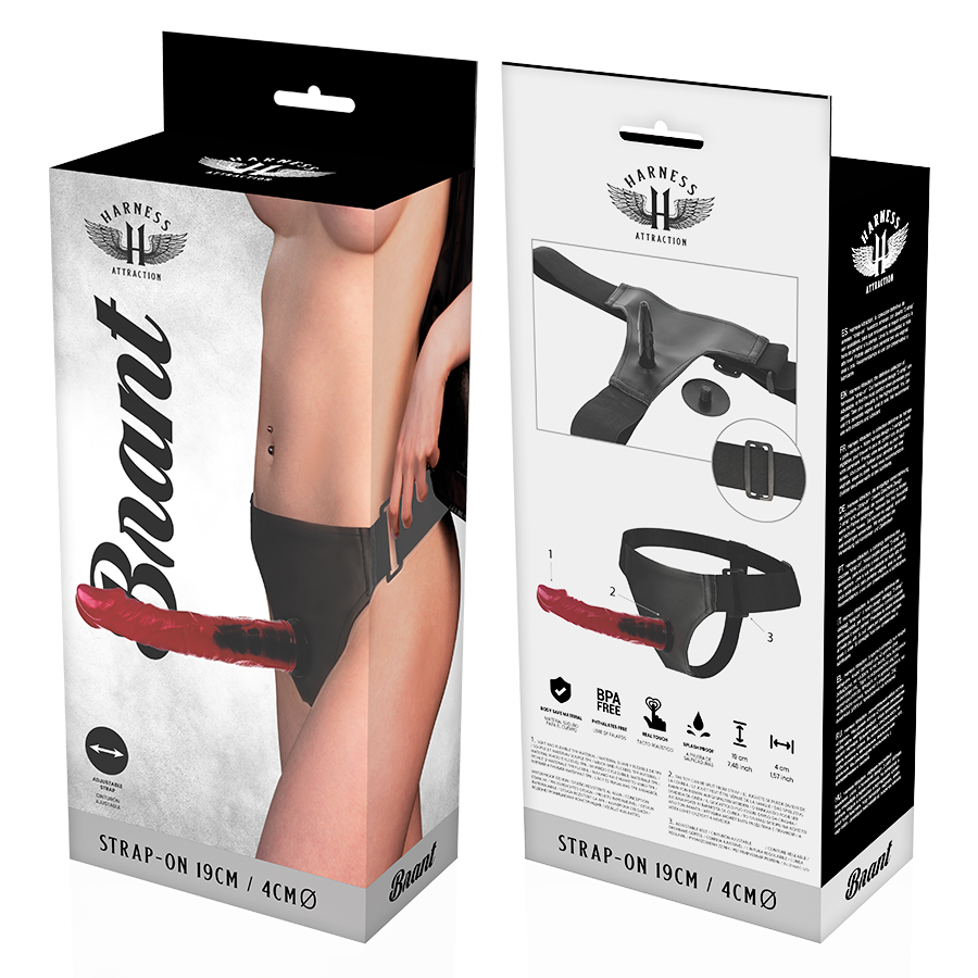 Attraction Brant imbracatura strap-on 19 cm