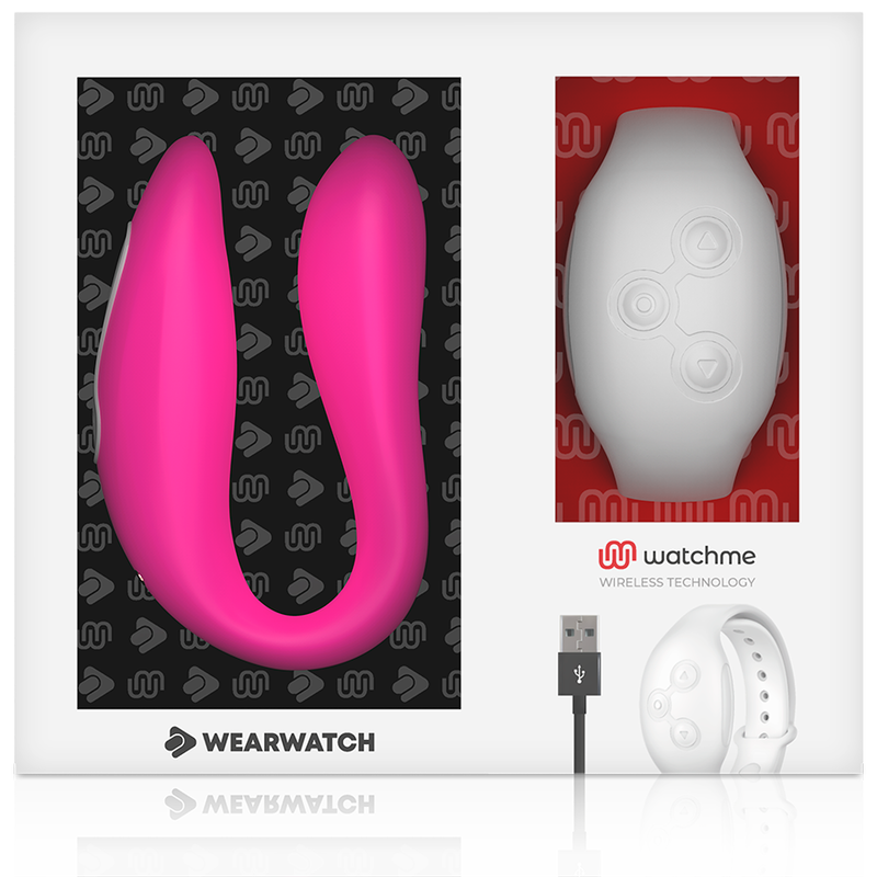 WATCHME Dual vibratore coppia telecomando fucsia neve