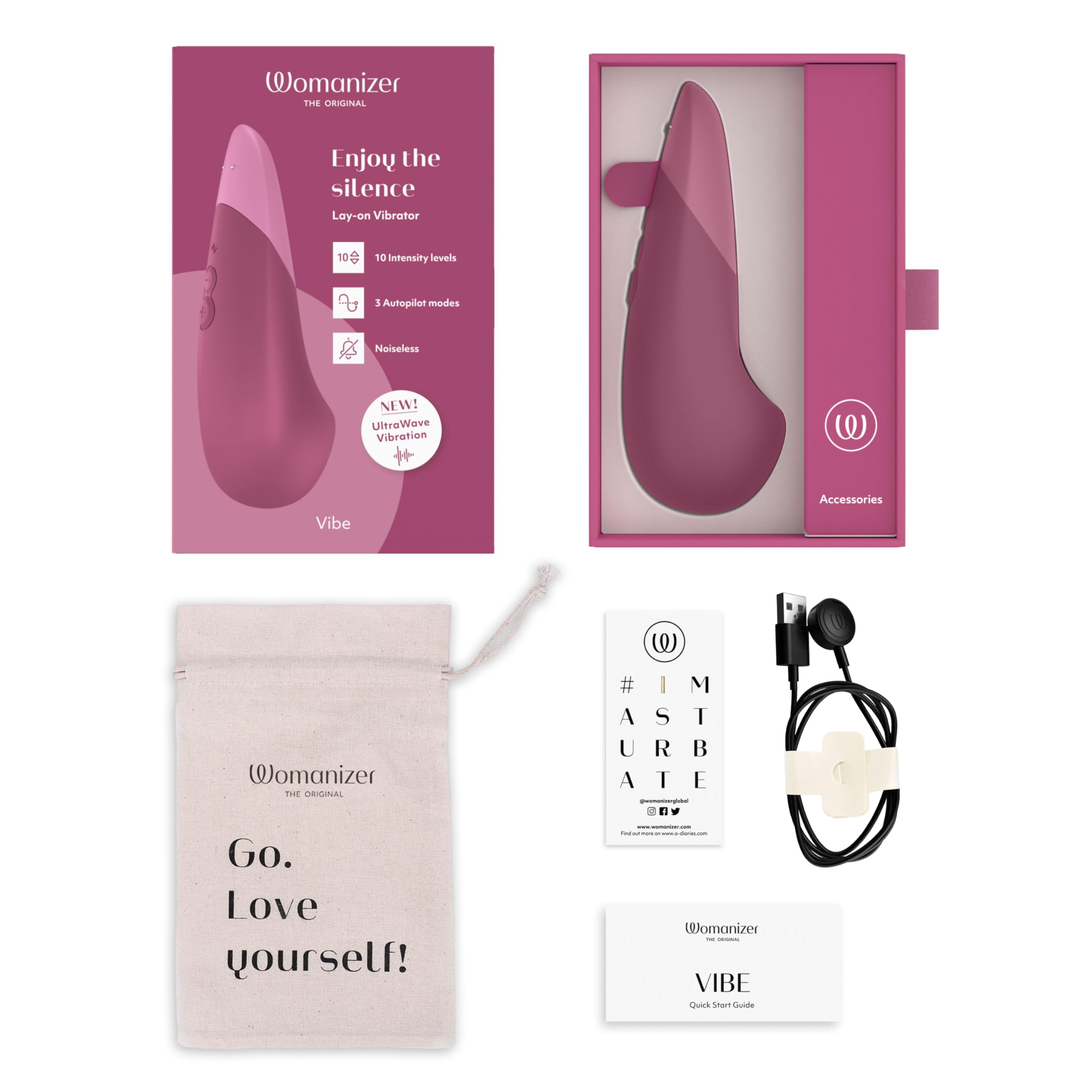 Womanizer Vibe vibratore clitorideo rosa antico silenzioso
