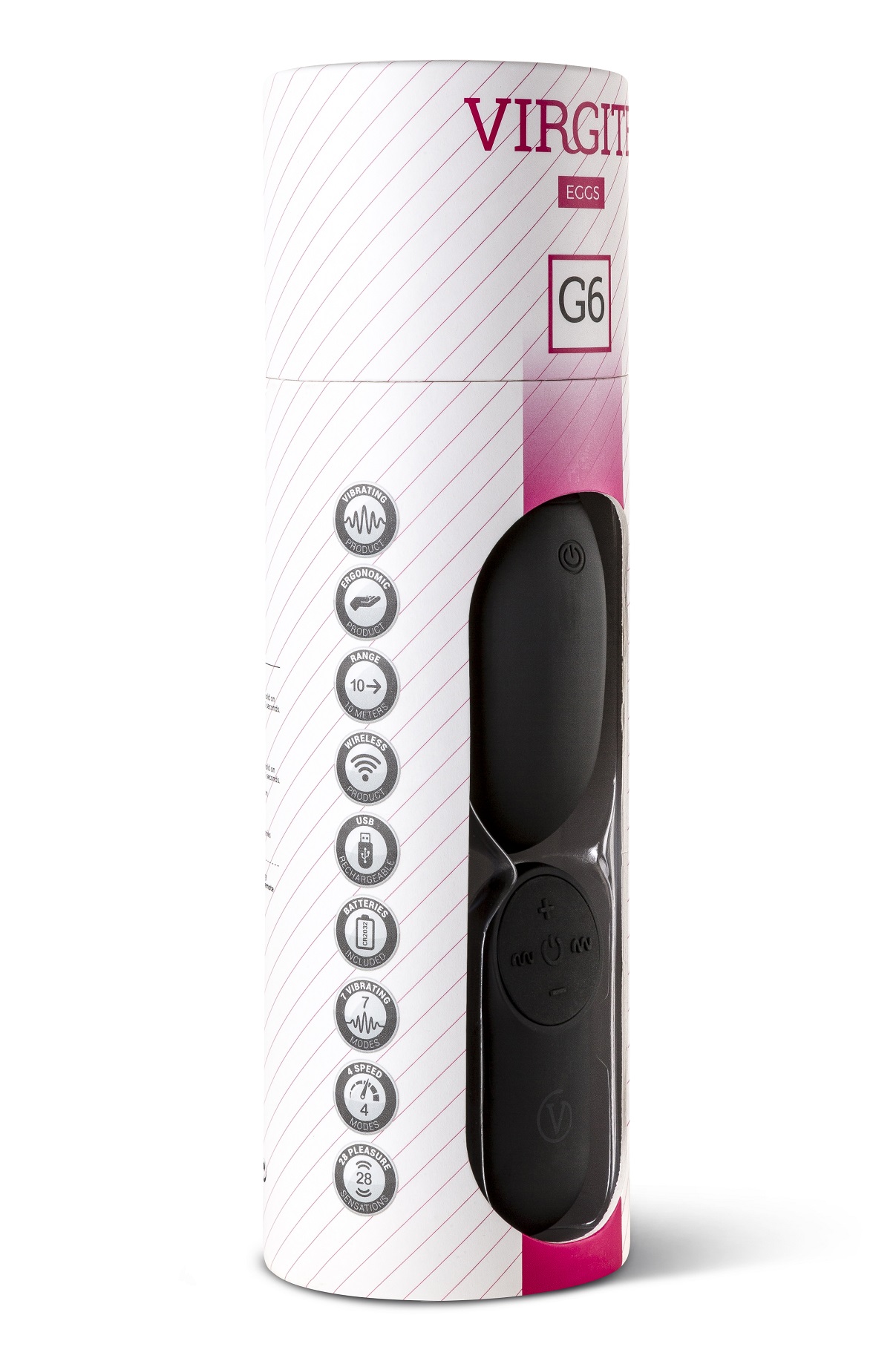 Virgite Love Hit G6 uovo vibrante nero in silicone ricaricabile