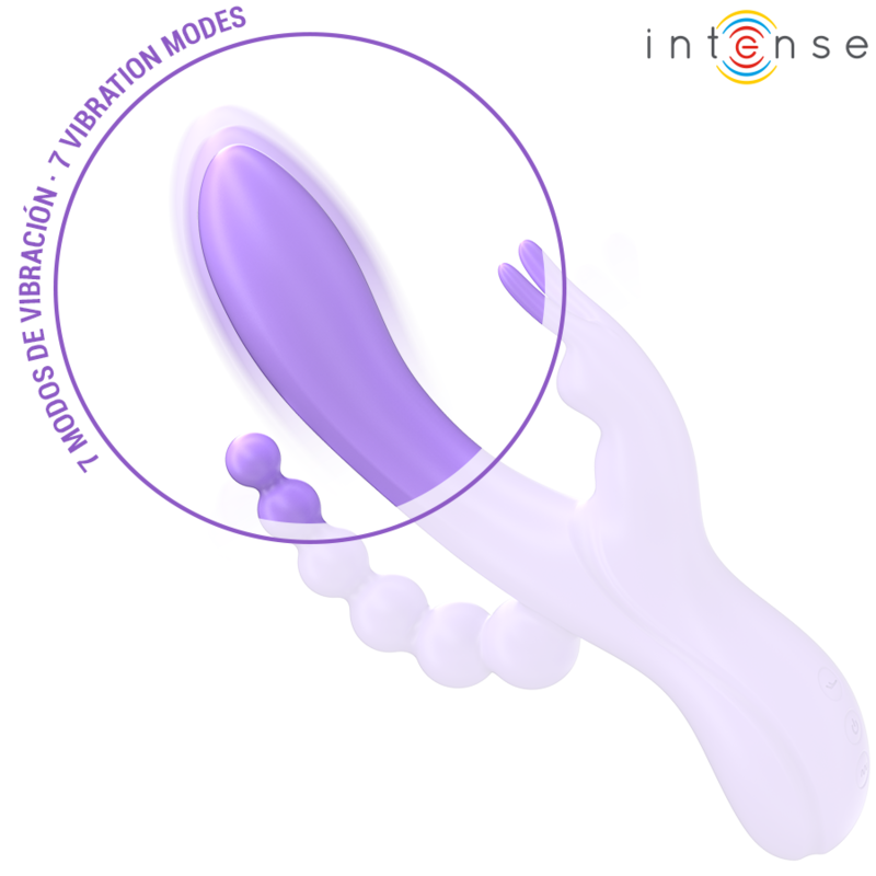 Intense Miko vibratore rabbit triplo viola impermeabile
