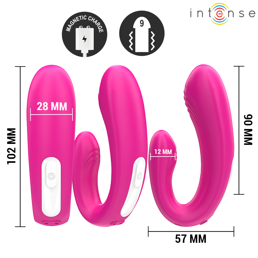 Intense Janet doppio vibratore coppia rosa 10,2 cm