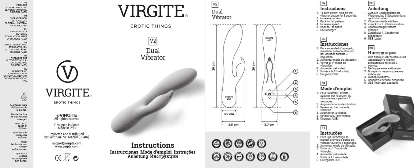 Love Hit by Virgite V2 vibratore clitoride blu silicone ricaricabile