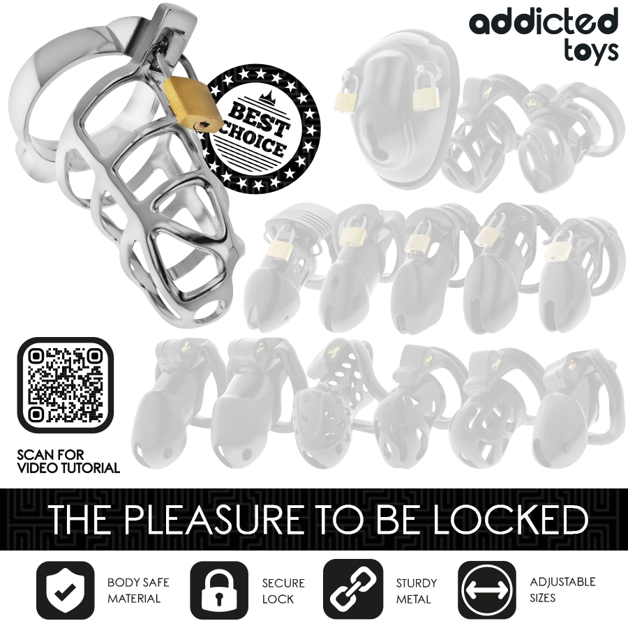 Addicted Toys Locked Silver Lock S gabbia castità metallo