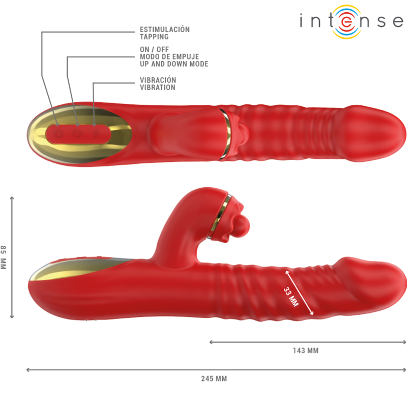 Frutille Intense Thalia vibratore thrusting rosso