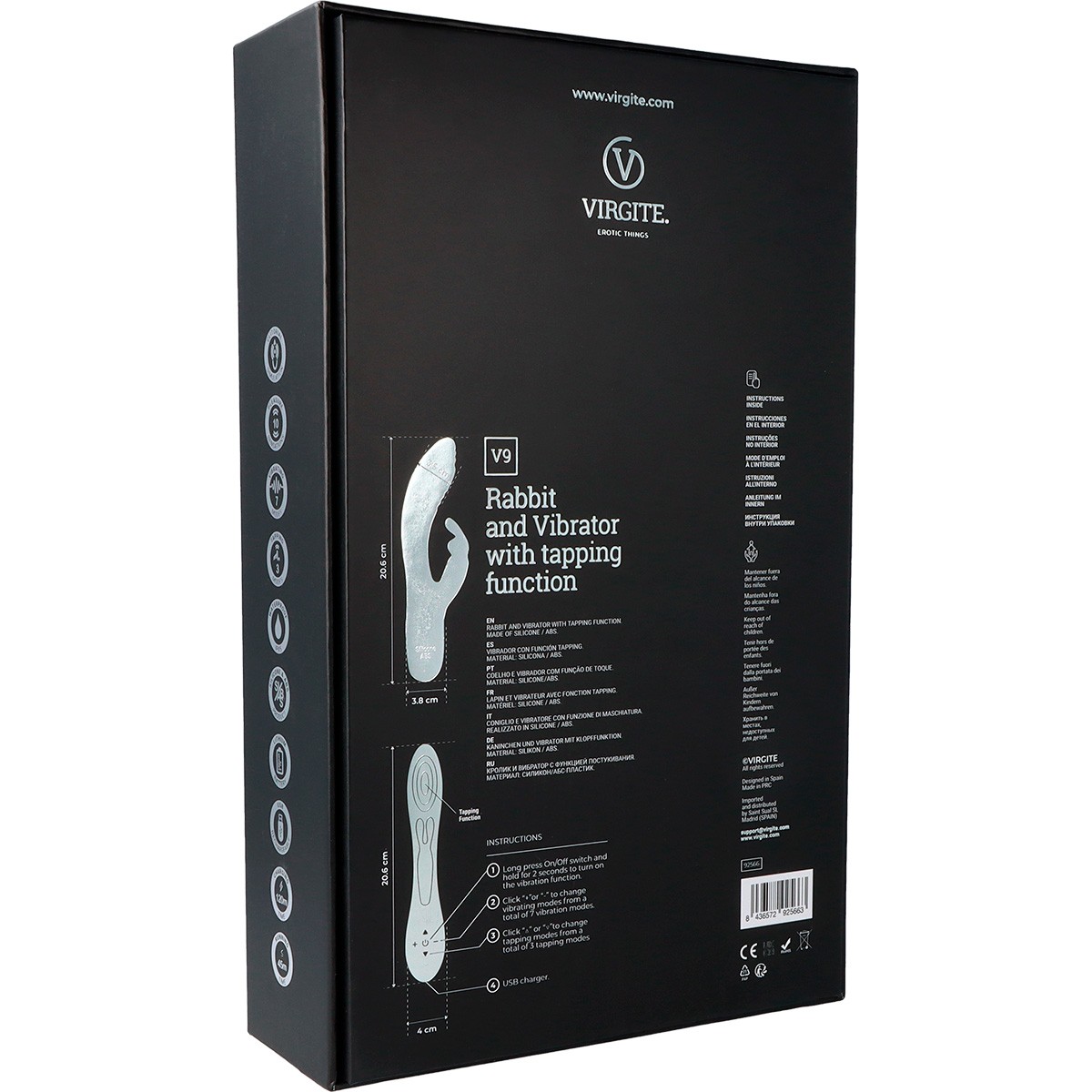 Love Hit Vibes vibratore V9 blu silicone ricaricabile punto G