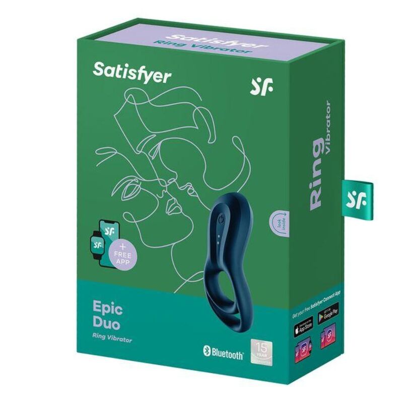 Satisfyer Epic Duo anello vibrante coppia blu 12 programmi