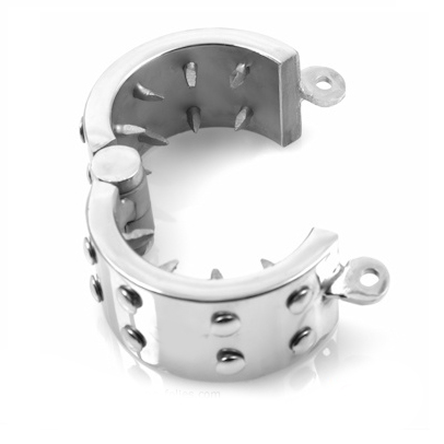 Metal Hard anello di castità con punte in acciaio 3,8 cm