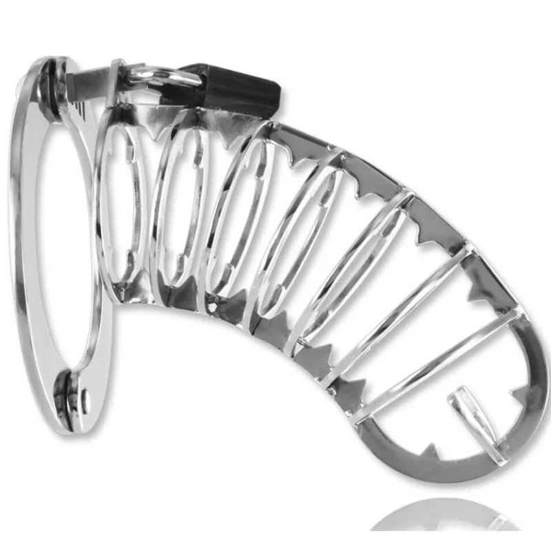 Metal Hard gabbia di castità acciaio 14 cm regolabile
