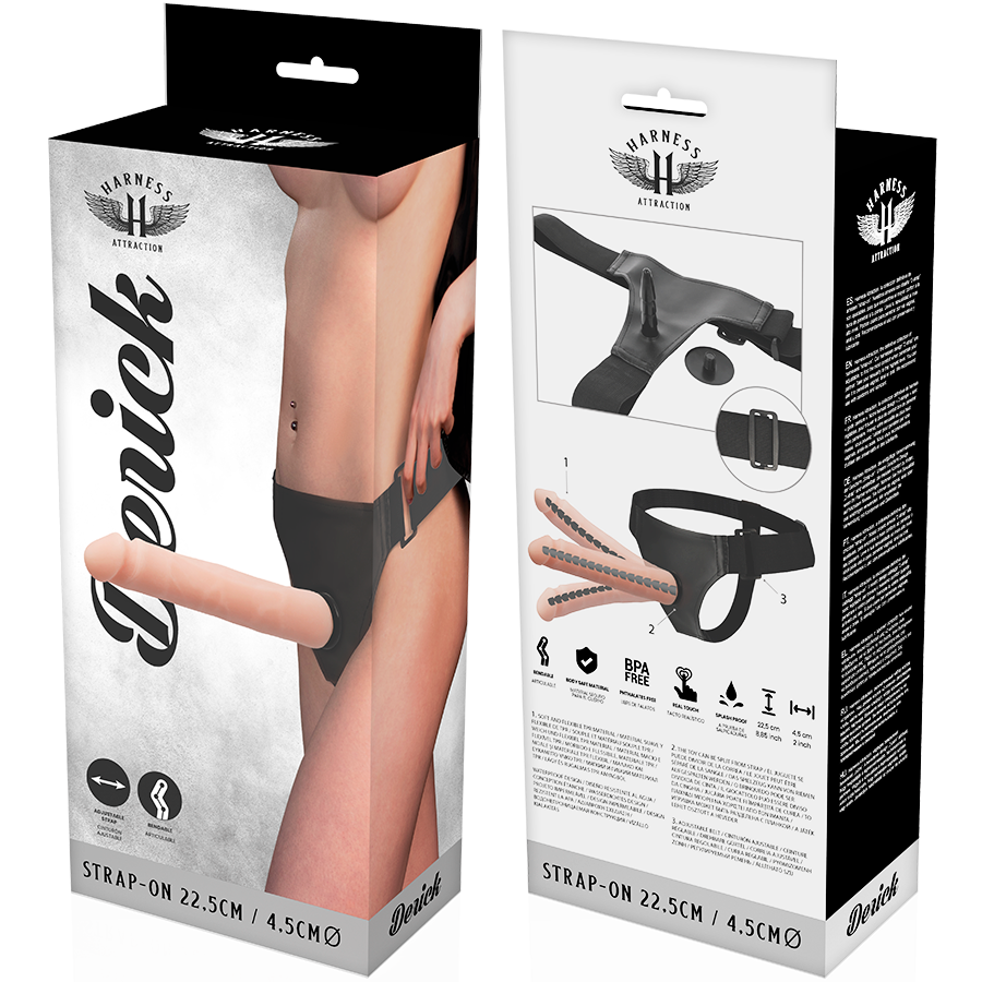Attraction Derick strap-on dildo articolabile carne 22,5cm