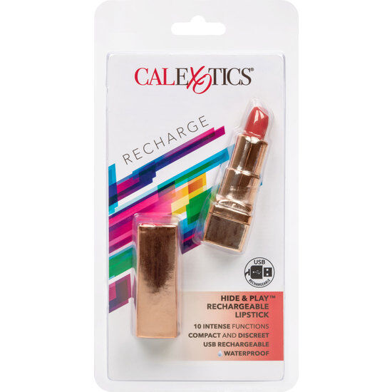 CalExotics Hide & Play Rosso Vibratore Rossetto 10 Modi