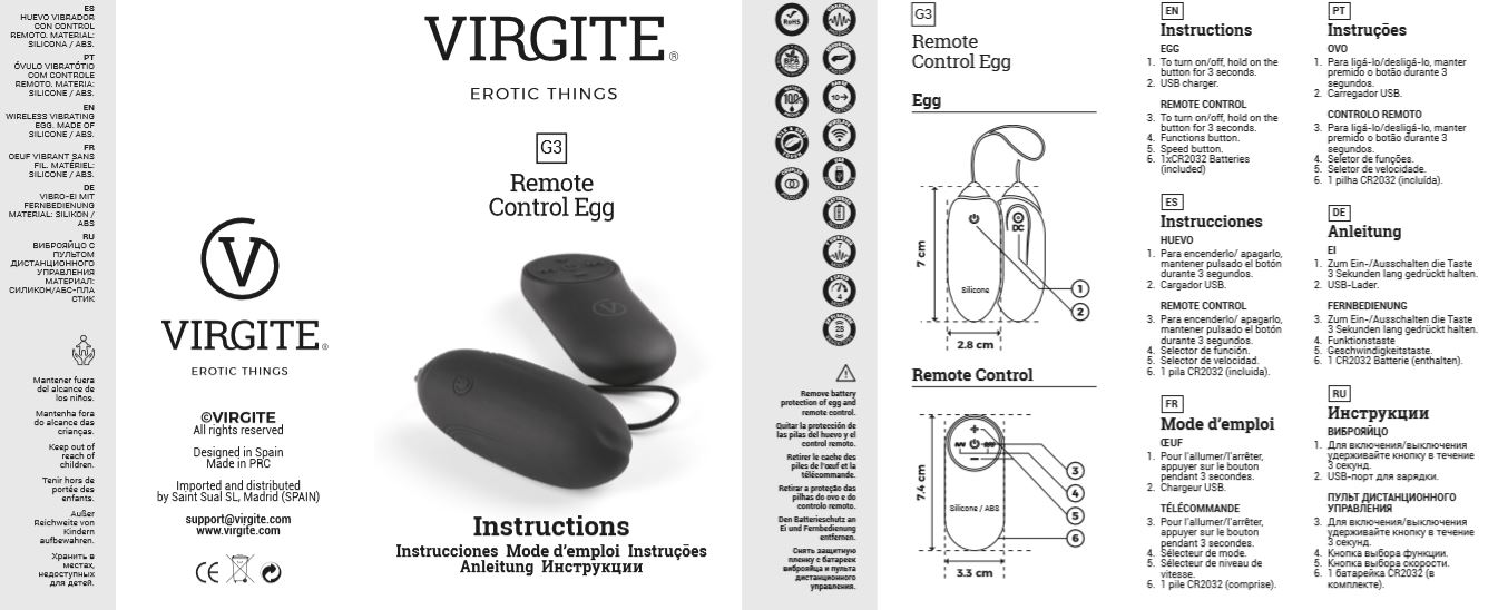 Love Hit by Virgite G3 uovo vibrante con telecomando nero silicone