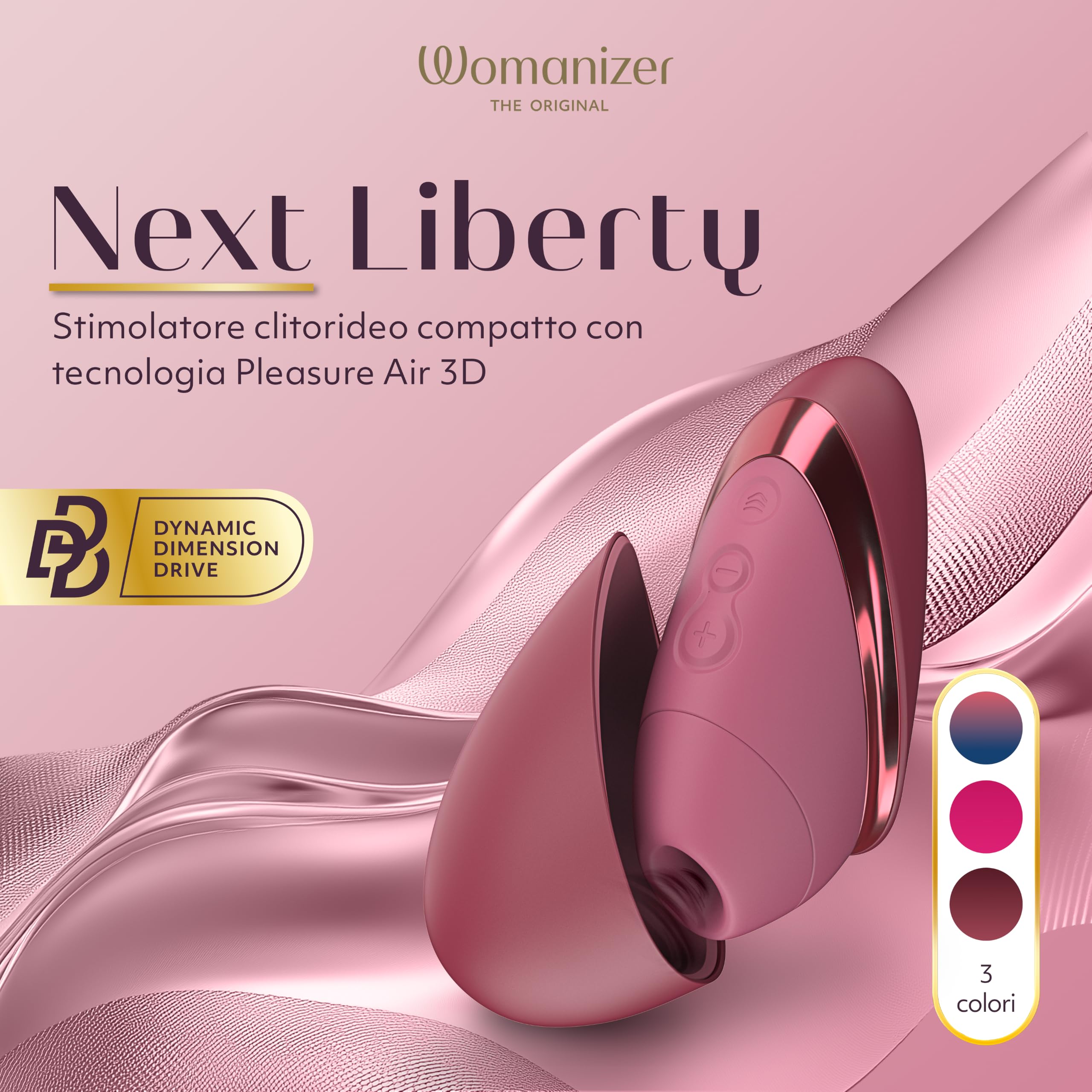 Womanizer Next Liberty stimolatore clitorideo bordeaux 3D