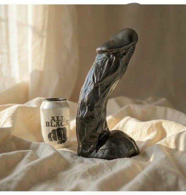 All Black Dong venato 23 cm dildo morbido vaginale anale
