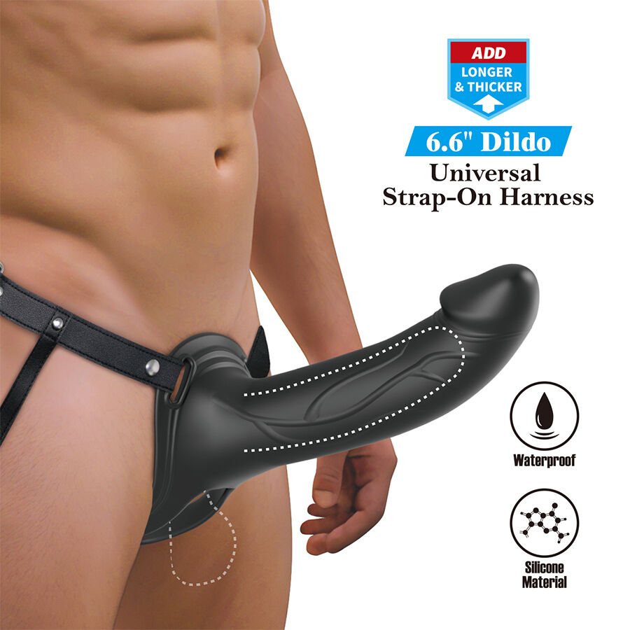 Pretty Love Landon strap-on cavo 18 cm nero silicone